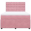 vidaXL Sommier &agrave; lattes de lit avec matelas Rose 160x200 cm Velours