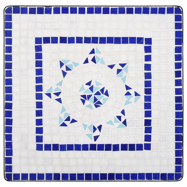 vidaXL Mobilier de bistro 3 pcs mosaïque Carreau céramique Bleu Blanc