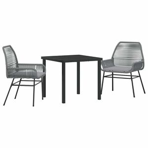 vidaXL Ensemble de salle &agrave; manger pour jardin 3 pc Gris polyrotin