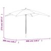 vidaXL Parasol de jardin avec mât en bois noir 300x300x273 cm