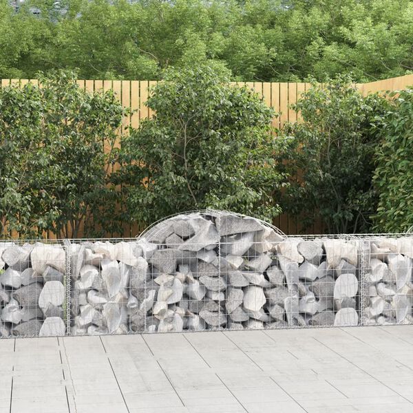 vidaXL Paniers &agrave; gabions arqu&eacute;s 14 pcs 200x50x60/80 cm fer galvanis&eacute;