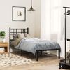 vidaXL Cadre de lit m&eacute;tal sans matelas avec t&ecirc;te de lit noir 75x190 cm