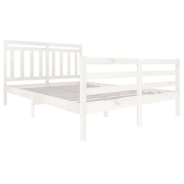 vidaXL Cadre de lit sans matelas blanc bois massif 140x200 cm
