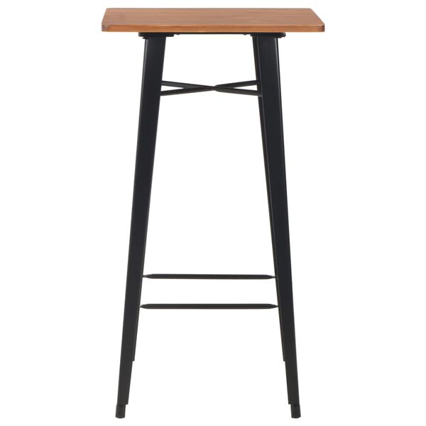 vidaXL Mobilier de bar 3 pcs Acier Noir et marron