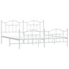 vidaXL Cadre de lit m&eacute;tal sans matelas et pied de lit blanc 200x200 cm