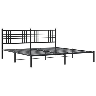 vidaXL Cadre de lit métal sans matelas avec tête de lit noir 193x203cm