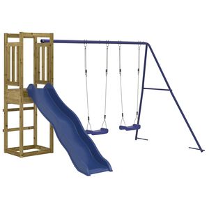 vidaXL Aire de jeux d'ext&eacute;rieur bois de pin impr&eacute;gn&eacute;