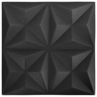 vidaXL Panneaux muraux 3D 12 pcs 50x50 cm noir origami 3 m²