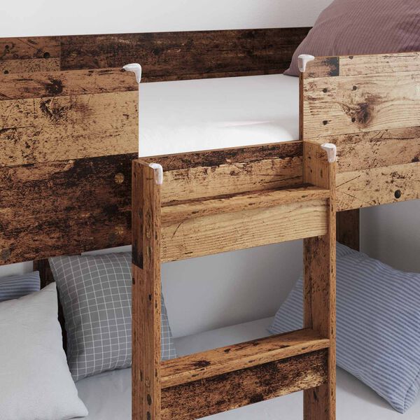 vidaXL Lit Superpos&eacute; pour Enfants avec matelas Bois ancien 90 x 200 cm