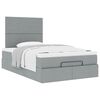 vidaXL Cadre de lit ottoman et matelas gris clair 120x200 cm tissu