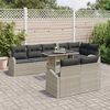 vidaXL Ensemble de canap&eacute; de jardin 9 pcs Gris clair Poly rotin