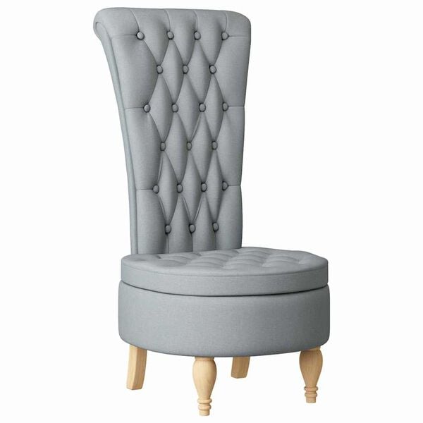 vidaXL Fauteuil &agrave; pantoufle Gris clair 56,5 x 70 x 110 cm tissu