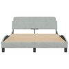 vidaXL Cadre de lit Dover gris clair 140x200 cm velours