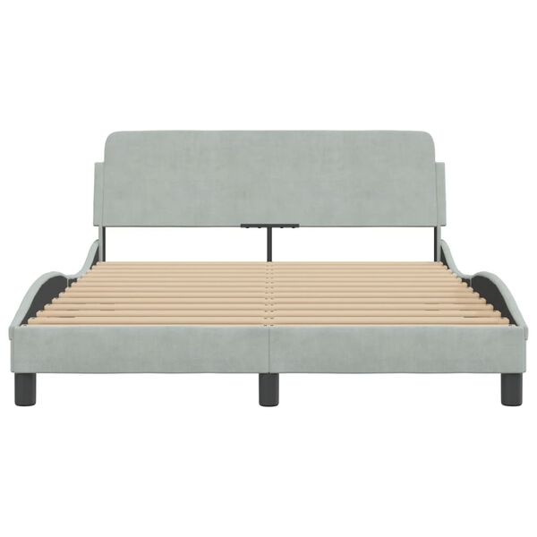 vidaXL Cadre de lit Dover gris clair 140x200 cm velours