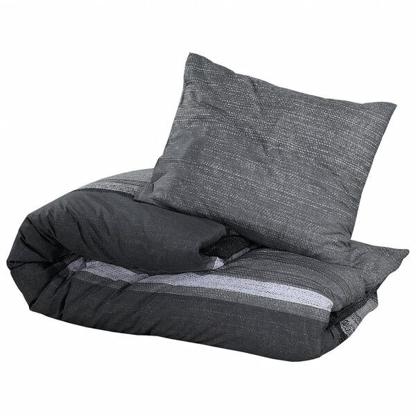vidaXL Ensemble de housse de couette gris fonc&eacute; 200x220 cm Coton