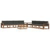 vidaXL Ensemble de canap&eacute;s d'ext&eacute;rieur 9 pc Naturel et Anthracite