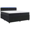 vidaXL Lit boxspring avec matelas Noir 200 x 200 cm Velours