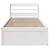 vidaXL Cadre de lit avec t&ecirc;te de lit blanc 75x190cm bois de pin massif
