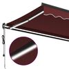 vidaXL Auvent r&eacute;tractable automatique avec LED bordeaux 450x350 cm