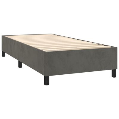 vidaXL Sommier à lattes de lit et matelas Gris foncé 90x190 cm Velours