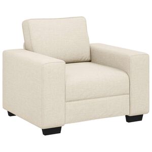 vidaXL Fauteuil Beige 100 cm Tissu en lin m&eacute;lang&eacute;