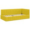 vidaXL Cadre de lit d'angle Jaune 90 cm x 190 cm Velours