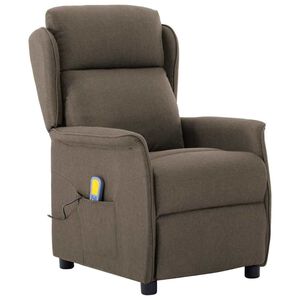 vidaXL Chaise de massage Taupe 93.5 x 67.5 x 101.5 cm tissu