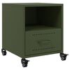 vidaXL Tables de chevet 2 pcs vert olive 36x39x43,5 cm acier