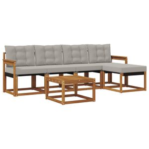 vidaXL Ensemble de canap&eacute;s d'ext&eacute;rieur 6 pc Naturel et gris clair