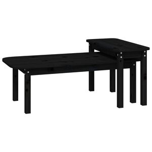 vidaXL Ensemble de tables basses 2 pcs Noir Bois massif de pin