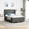 vidaXL Lit &agrave; ressorts avec matelas Gris fonc&eacute; 200 x 160 cm tissu