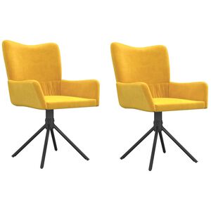 vidaXL Chaises pivotantes &agrave; manger lot de 2 Jaune Velours