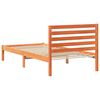 vidaXL Cadre de lit avec t&ecirc;te de lit Brun cire 75 x 190 cm Pin massif