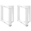 vidaXL Pieds de table basse en T, 2 pi&egrave;ces, blanc, 50 x 25 x (42-43) cm, acier