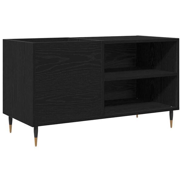 vidaXL Meuble à vinyles Chêne noir 85 x 38 x 48 cm Bois d'ingénierie