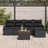 vidaXL Ensemble de canapé de jardin avec coussin 6 pcs Noir polyrotin