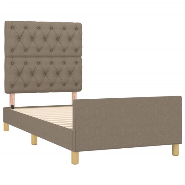 vidaXL Cadre de lit sans matelas taupe 80x200 cm tissu