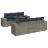 vidaXL Salon de jardin avec coussins 7 pcs gris r&eacute;sine tress&eacute;e acacia