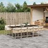 vidaXL Ensemble &agrave; manger de jardin et coussins 11 pcs beige poly rotin
