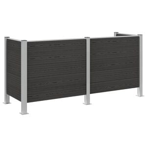 vidaXL Cl&ocirc;ture de poubelle Gris 237 x 85 x 115 cm Aluminium et WPC