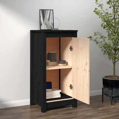 vidaXL Buffet noir 40x35x80 cm bois massif de pin