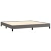 vidaXL Sommier &agrave; lattes de lit avec matelas Gris 200x200 cm Similicuir
