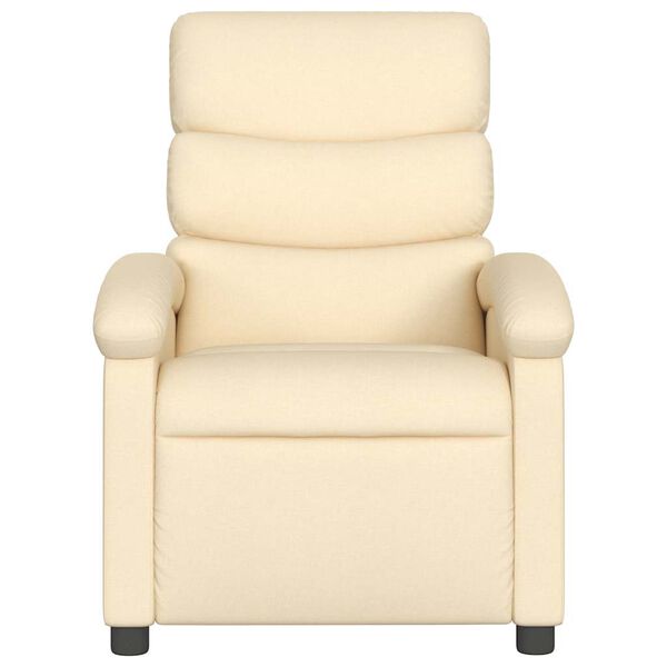 vidaXL Fauteuil inclinable de massage cr&egrave;me tissu