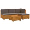 vidaXL Ensemble de canap&eacute;s d'ext&eacute;rieur avec coussin 5 Pi&egrave;ce Marron