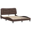 vidaXL Cadre de lit avec LED sans matelas Hvar marron 140x190 cm