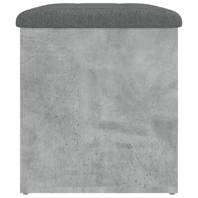 vidaXL Banc de rangement gris béton 62x42x45 cm bois d'ingénierie