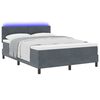 vidaXL Lit &agrave; ressort LED avec matelas Gris fonc&eacute; 140 x 190 cm Velours