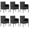 vidaXL Ensemble &agrave; manger de jardin 7 pcs R&eacute;sine tress&eacute;e Noir