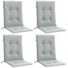 vidaXL Coussins de chaise &agrave; dossier bas lot de 4 gris clair m&eacute;lang&eacute;