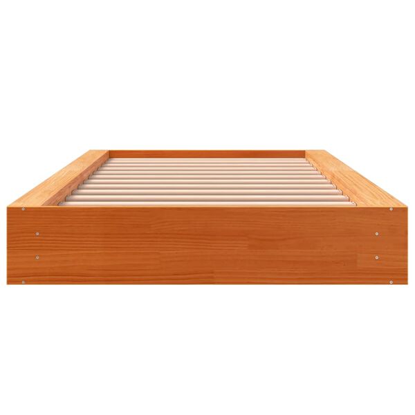 vidaXL Cadre de lit sans matelas cire marron 90x200 cm bois pin massif